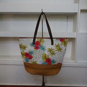 NEW Chic Capelli Floral Tote - Colorful- Cotton/Vegan Leather